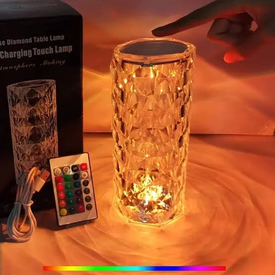 Crystal RGB LED Table Lamp with Remote Control – Decorative Mood Light